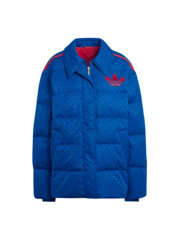 Originals Adicolor Heritage Now Monogram Puffer Jacket Royal Blue - ADIDAS ORIGINALS - BALAAN 1