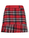 Women s Check Pleated Culotte Skirt BMU4A136W - LUX GOLF - BALAAN 3