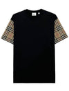 Vintage Check Sleeve Cotton Oversized T-shirt Black - BURBERRY - BALAAN 2