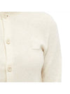 Face Patch Crop Cardigan White - ACNE STUDIOS - BALAAN 5