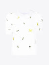 Bird Bee Milano Cotton Intarsia Short Sleeve T-Shirt White - THOM BROWNE - BALAAN 2