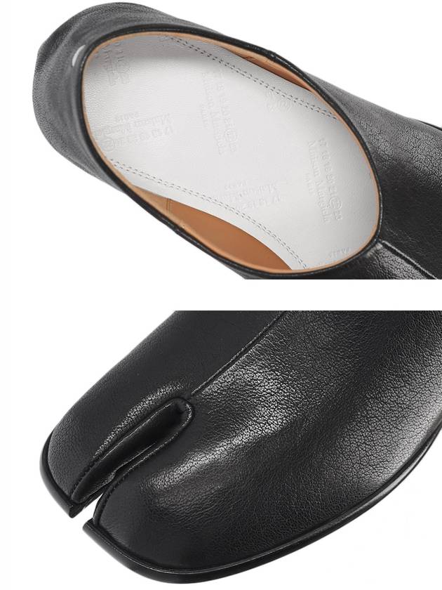 Tabi Babouche Leather Slippers Black - MAISON MARGIELA - BALAAN 6