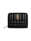 Lola Zipper Quilted Leather Half Wallet Black - BURBERRY - BALAAN 2