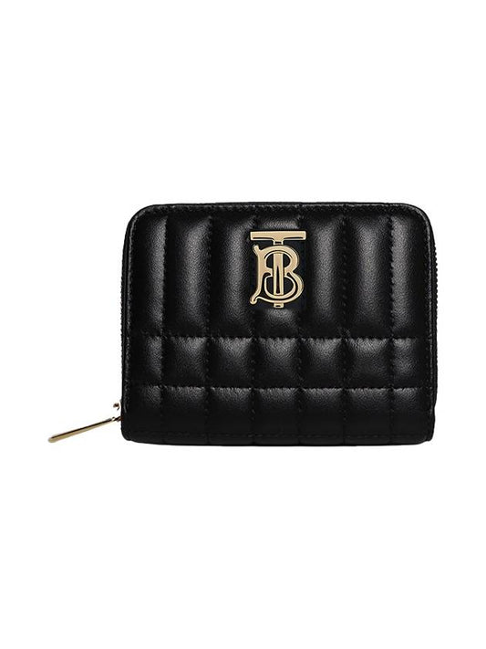 Lola Zipper Quilted Leather Half Wallet Black - BURBERRY - BALAAN 2