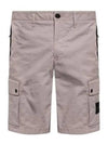 Light Stretch Cotton Bermuda Shorts Dust Grey - STONE ISLAND - BALAAN 2