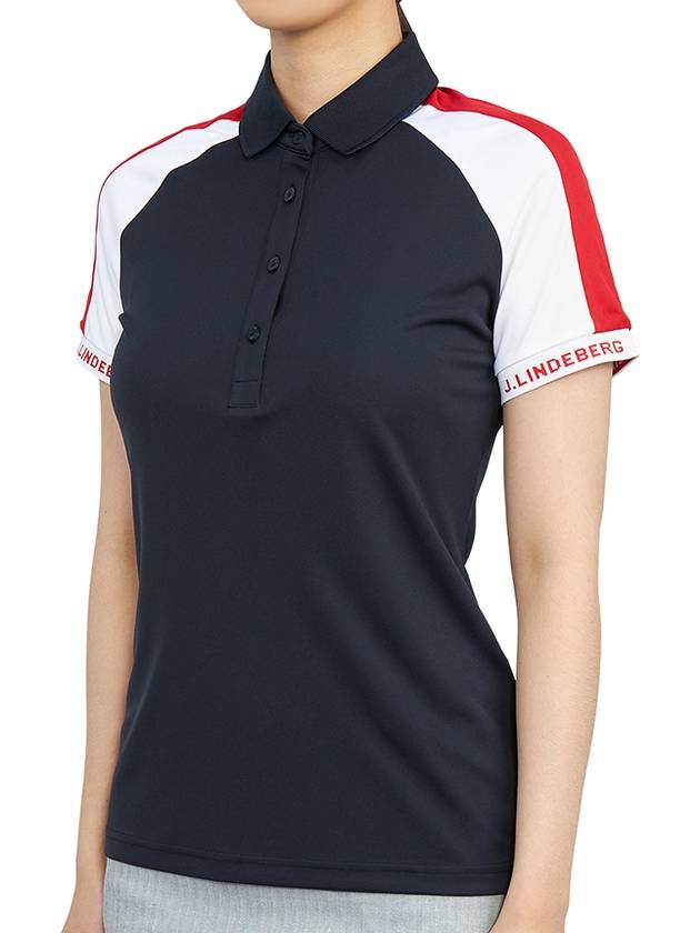 Women's Perinne Polo Short Sleeve T-Shirt Navy - J.LINDEBERG - BALAAN 3