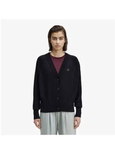 Fred Perry Womens V neck Cardigan 608 AFPF2334121 - FRED PERRY - BALAAN 1