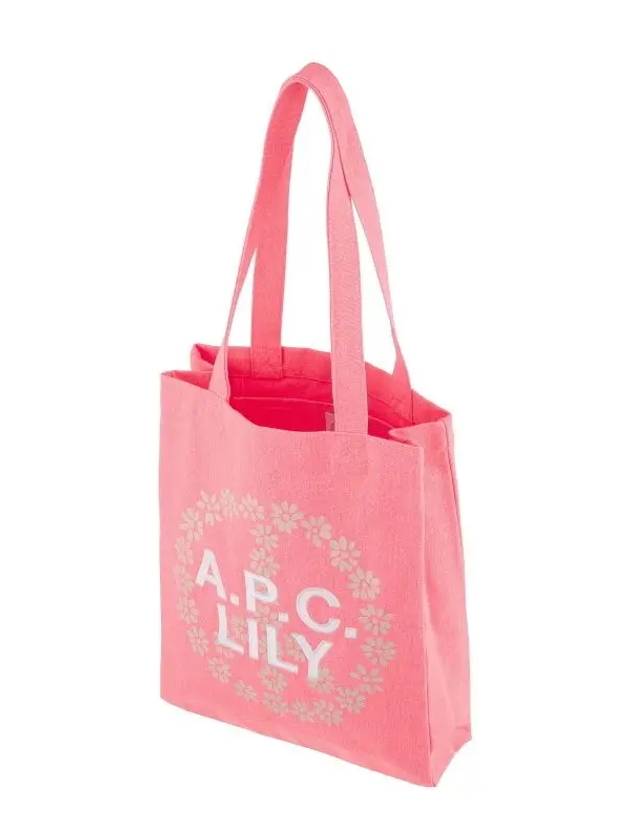 Lily Logo Canvas Tote Bag Neon Pink - A.P.C. - BALAAN 4