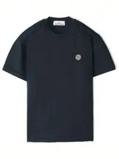 Logo Patch Short Sleeve T-Shirt Navy - STONE ISLAND - BALAAN 1