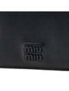 Logo Small Leather Half Wallet Black - MIU MIU - BALAAN 7