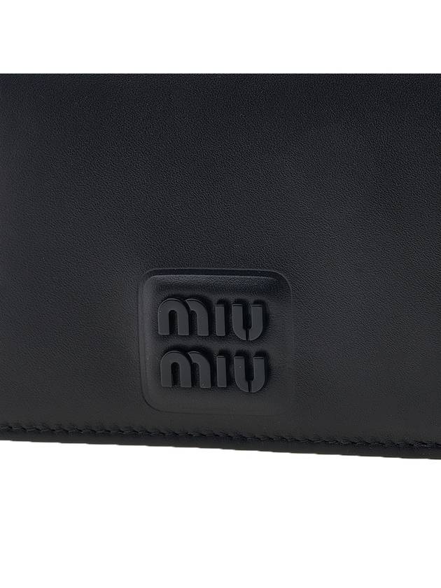 Logo Small Leather Half Wallet Black - MIU MIU - BALAAN 7