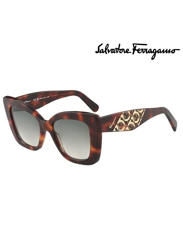 Eyewear Cat Eye Acetate Sunglasses Tortoise - SALVATORE FERRAGAMO - BALAAN 1