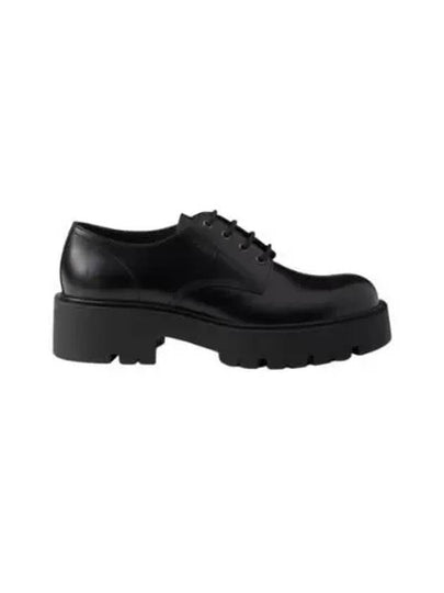 Brushed Leather Derby Black - PRADA - BALAAN 2