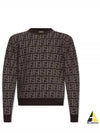 Men's Monogram Intarsia Knit Top Grey - FENDI - BALAAN 2