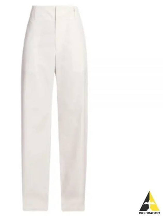 Compact Cotton Trousers Straight Pants White - BOTTEGA VENETA - BALAAN 2