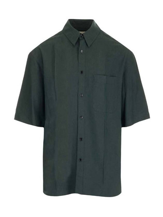 Regular Collar Short Sleeve Shirt Green - LEMAIRE - BALAAN 1