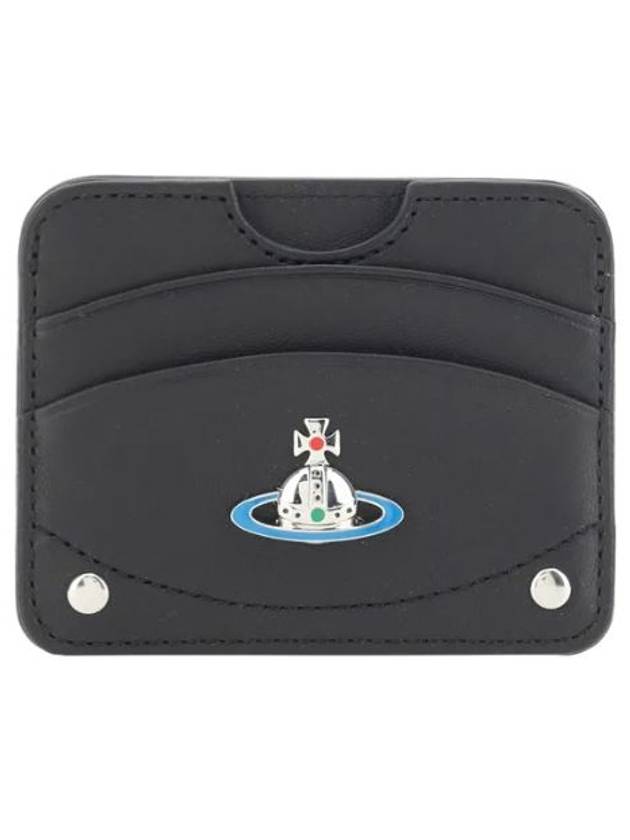 Half Moon ORB Logo Leather Card Wallet Black - VIVIENNE WESTWOOD - BALAAN 4