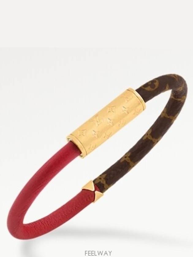 Daily Confidential Monogram Canvas Bracelet Brown Red - LOUIS VUITTON - BALAAN 3