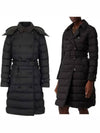 Women's Double Breasted Hooded Padded Black - BURBERRY - BALAAN 2