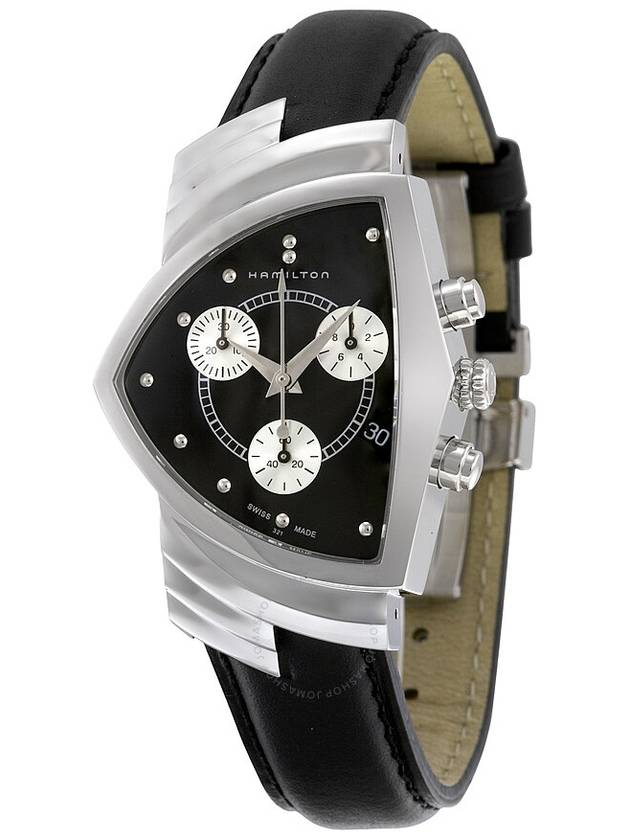 Hamilton Ventura Chrono Black Dial Shield Shaped Men's Watch H24412732 - HAMILTON - BALAAN 1