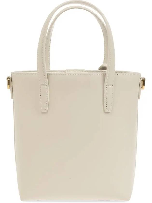 Toy Small Leather Shopping Box Tote Bag White - SAINT LAURENT - BALAAN 4