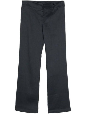 Deep Asymmetric Wide Waistband Straight Pants Dark Gray - PALOMA WOOL - BALAAN 1