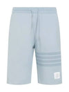 Men's Double Face 4 Bar Knit Sweatshorts Light Blue - THOM BROWNE - BALAAN 3