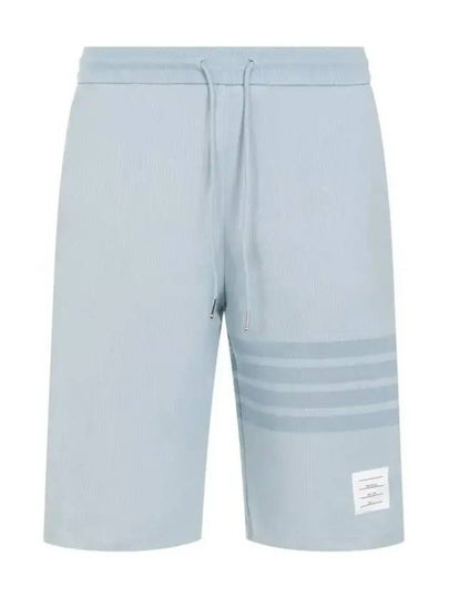 Men's Double Face 4 Bar Knit Sweatshorts Light Blue - THOM BROWNE - BALAAN 2