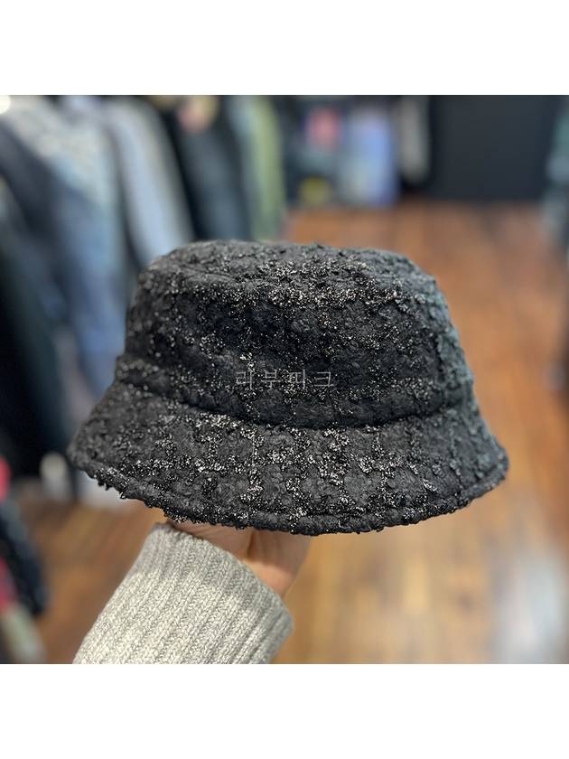 23SS CC Logo Flower Tweed Bucket Hat Bungeoji Black AA8743 - CHANEL - BALAAN 6