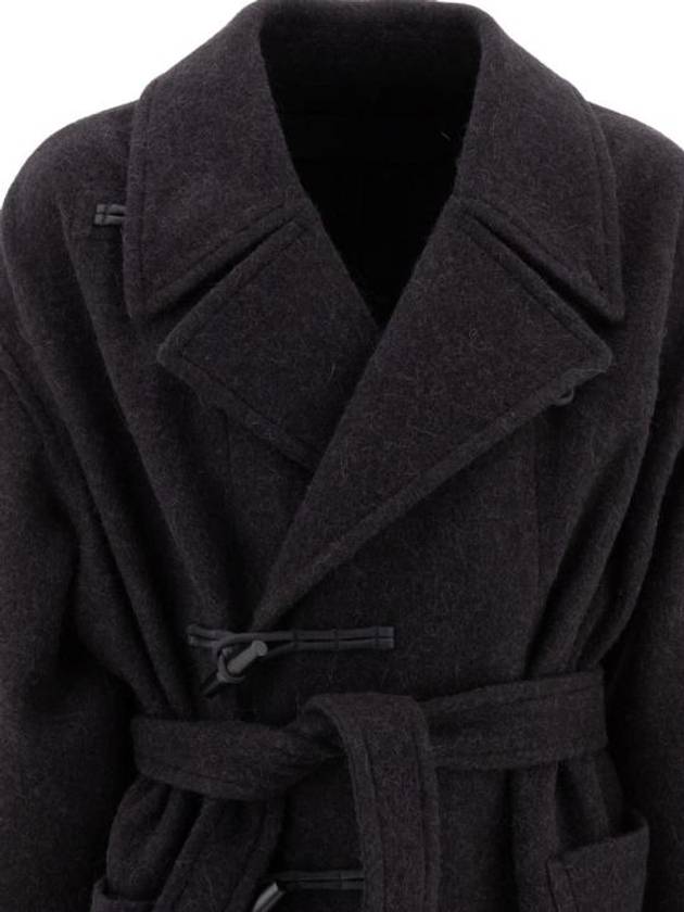 Alpaca Wool Duffel Coat Black - LEMAIRE - BALAAN 4