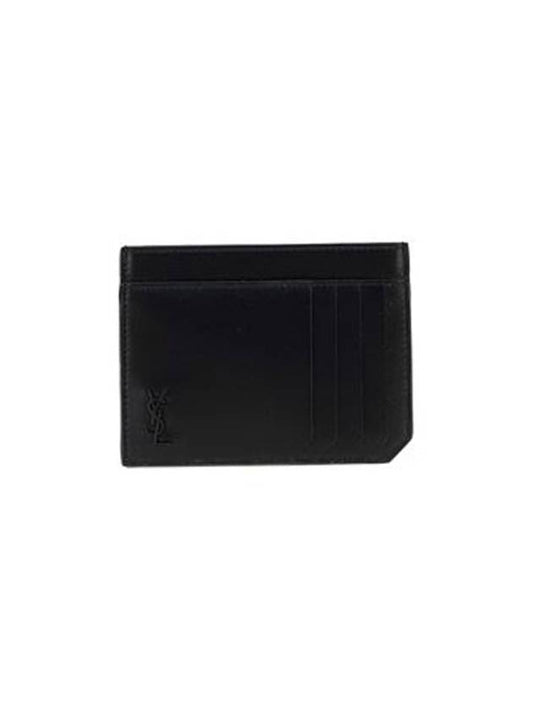 Monogram Card Wallet Black - SAINT LAURENT - BALAAN.