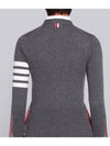 4-Bar V-Neck Cashmere Cardigan Grey - THOM BROWNE - BALAAN 4