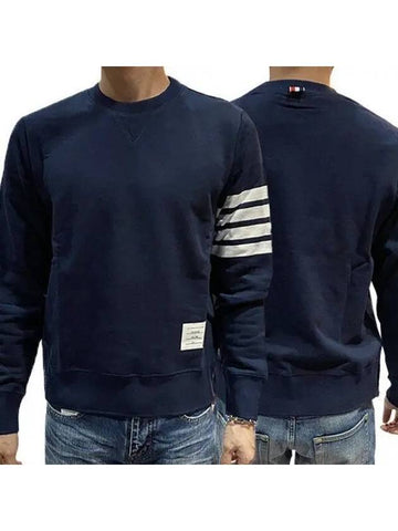 diagonal armband classic sweatshirt navy MJT02 1126947 - THOM BROWNE - BALAAN 1