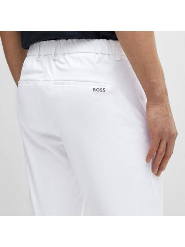 Hidden Drawcord Tapered Regular Fit Straight Pants White - HUGO BOSS - BALAAN 3