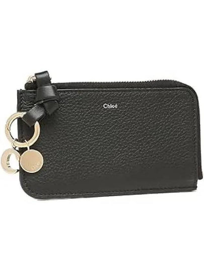 Alphabet Half Zipper Leather Card Wallet  Black - CHLOE - BALAAN 2