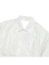 Tie Detail Crop Shirt White - AMI - BALAAN 4