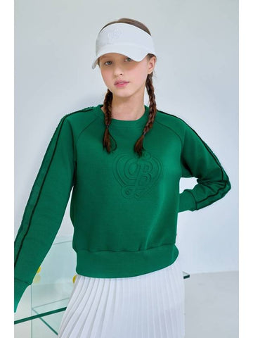 EMBOSSED HEART LOGO RAGLAN SWEATSHIRTGreen - PLAYBOO - BALAAN 1