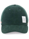 Logo Patch Corduroy Ball Cap Green - THOM BROWNE - BALAAN 2