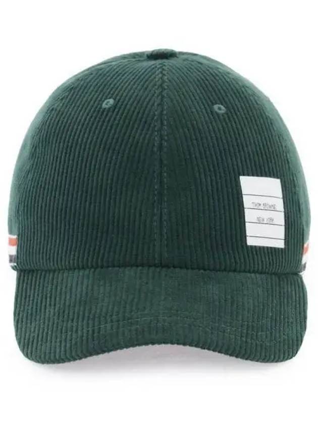 Logo Patch Corduroy Ball Cap Green - THOM BROWNE - BALAAN 2