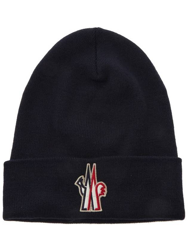 Grenoble Wool Beanie Navy - MONCLER - BALAAN.