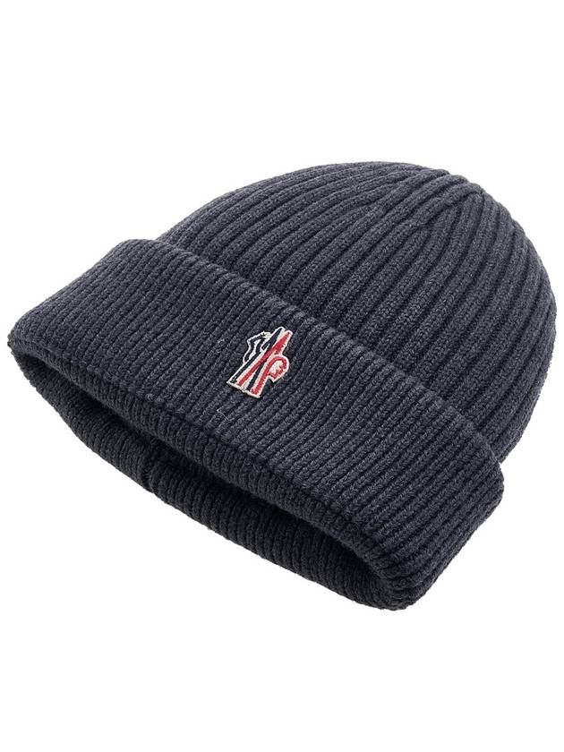 Beretto Logo Wool Beanie Gray - MONCLER - BALAAN 4