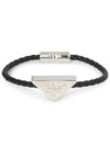 Braided Nappa Leather Bracelet Black - PRADA - BALAAN 2