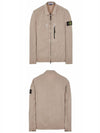 Wappen Patch Old Treatment Zip-Up Overshirt Dove Grey - STONE ISLAND - BALAAN 5