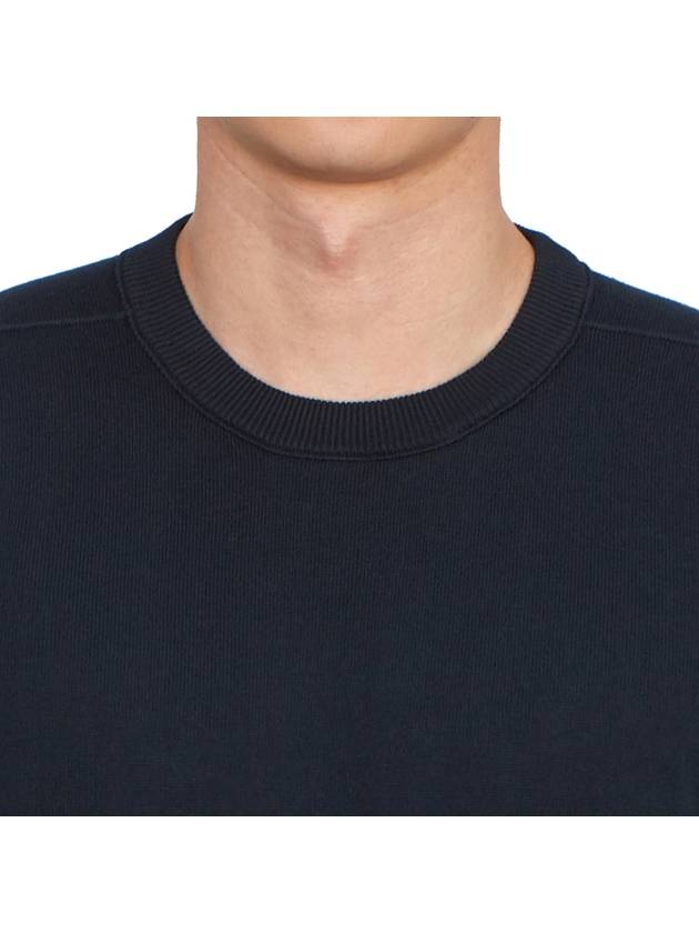 Crewneck Soft Cotton Knit Top Navy - STONE ISLAND - BALAAN 6