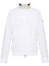 Logo Cotton Fleece Zip Up Hoodie White - MONCLER - BALAAN 1