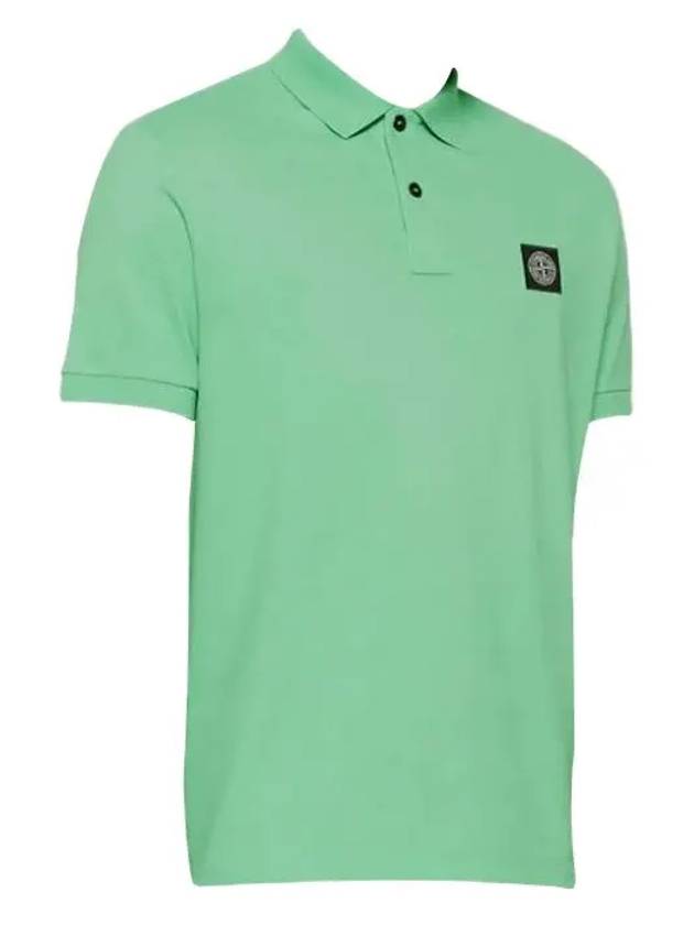 Pique Stretch Cotton Short Sleeve Polo Shirt Green - STONE ISLAND - BALAAN 4