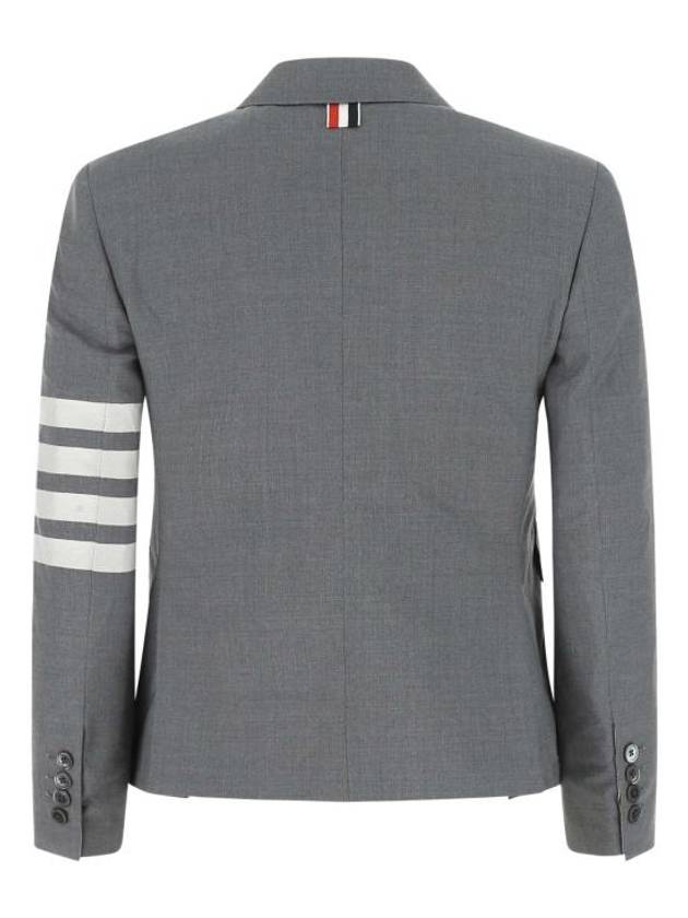 Plain Weave Suiting Classic 4 Bar Jacket Medium Grey - THOM BROWNE - BALAAN 3