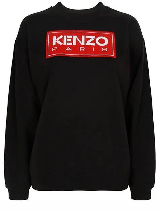 Logo Patch Sweatshirt Black - KENZO - BALAAN 2