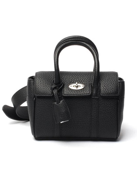 Bayswater Mini Heavy Grain Shoulder Bag Black - MULBERRY - BALAAN.