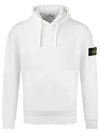 Logo Patch Drawstring Hoodie White - STONE ISLAND - BALAAN 2